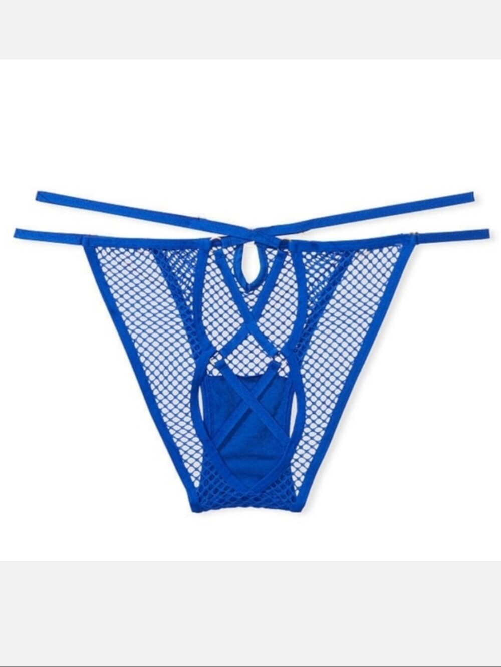 Victoria's secret very sexy fishnet string cheeky panty BLUE OAR XXL